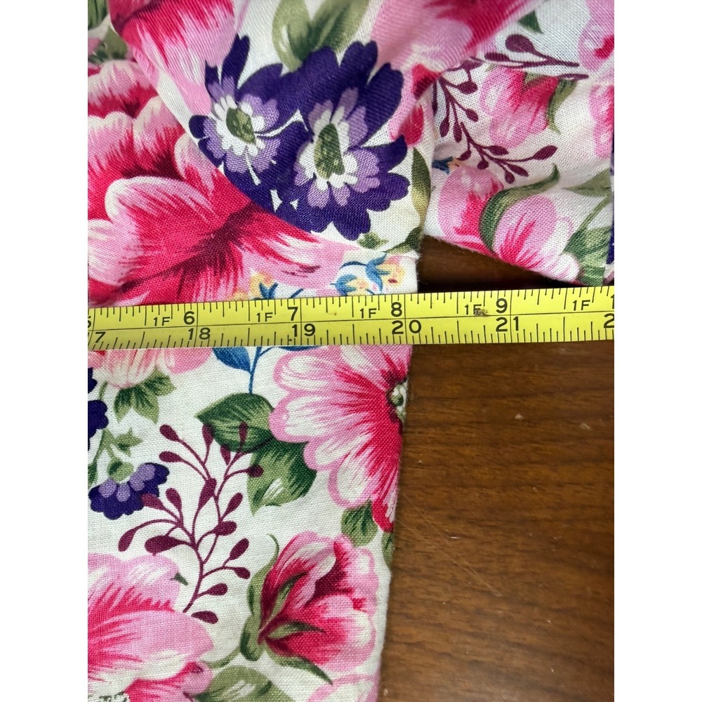Anne Crimmins Umi Collections Skirt Set Women 12 Pink Floral Silk Linen Vtg 2pc - Picture 10 of 13